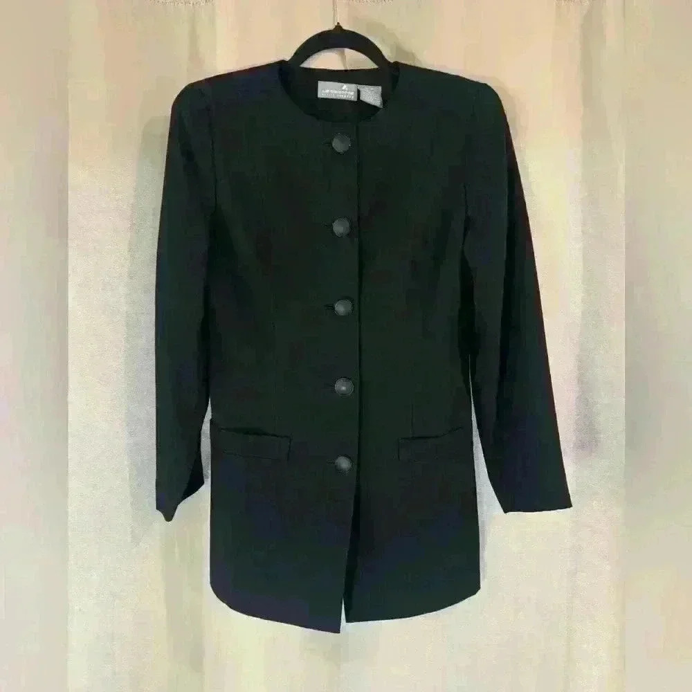 Women’s Black Liz Claiborne Long Blazer